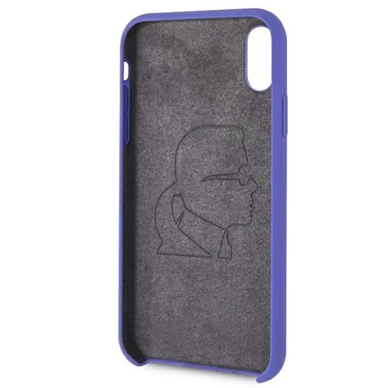 Karl Lagerfeld KLHCI61SLVOG Silikon-Hardcase für Apple iPhone Xr - Violett
