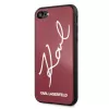 Karl Lagerfeld KLHCI8DLKSRE Signature Glitter Hard Case für iPhone 7/8/SE 2020/SE 2022, Rot