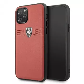 Ferrari Off Track Leather Hard Case für Apple iPhone 11 Pro - Rot