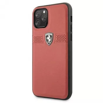Ferrari Off Track Leather Hard Case für Apple iPhone 11 Pro - Rot