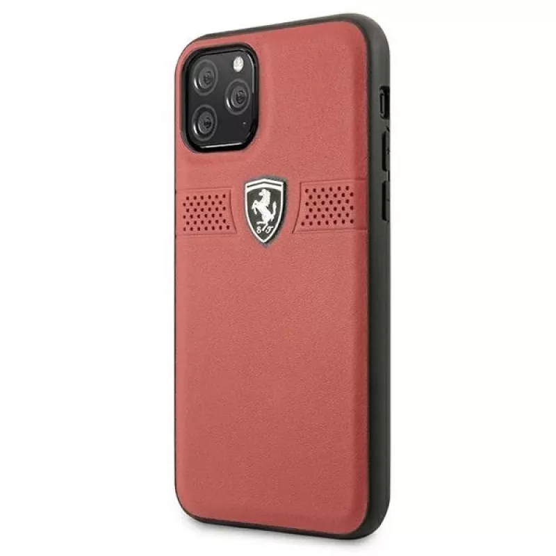 Ferrari Off Track Leather Hard Case für Apple iPhone 11 Pro - Rot