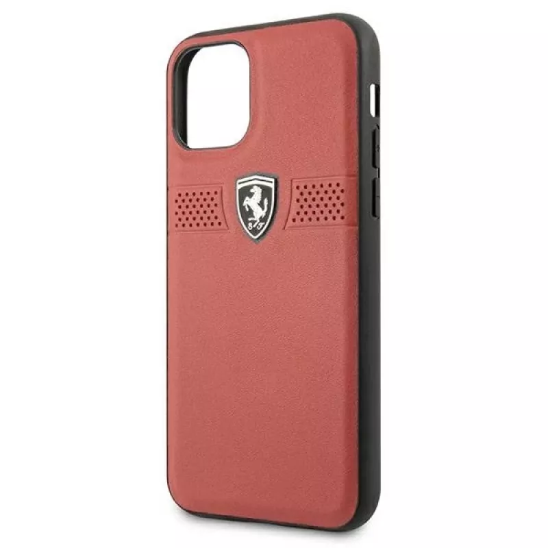 Ferrari Off Track Leather Hard Case für Apple iPhone 11 Pro - Rot
