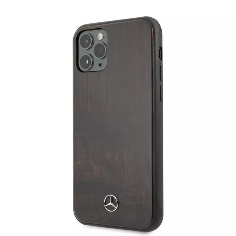 Mercedes-Benz Wood Line Rosewood Hard Case für Apple iPhone 11 Pro Max - Braun