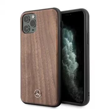 Mercedes-Benz Wood Line Walnut Hard Case für Apple iPhone 11 Pro Max - Braun