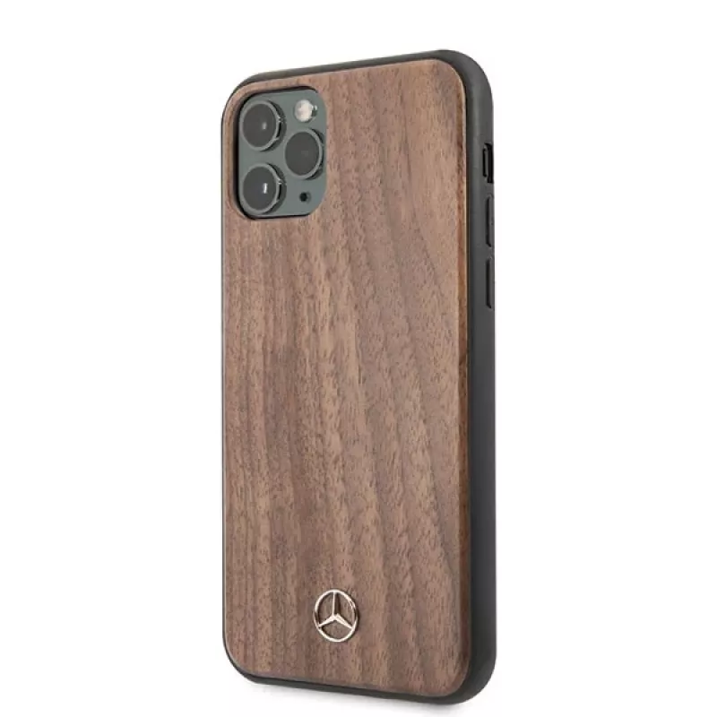 Mercedes-Benz Wood Line Walnut Hard Case für Apple iPhone 11 Pro Max - Braun