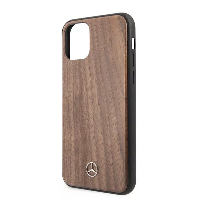 Mercedes-Benz Wood Line Walnut Hard Case für Apple iPhone 11 Pro Max - Braun
