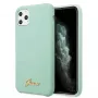 Guess GUHCN58LSLMGG iPhone 11 Pro Green Silicone Hard Case with Vintage Gold Logo