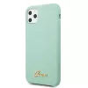 Guess GUHCN58LSLMGG iPhone 11 Pro Green Silicone Hard Case with Vintage Gold Logo
