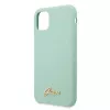 Guess GUHCN58LSLMGG iPhone 11 Pro Green Silicone Hard Case with Vintage Gold Logo
