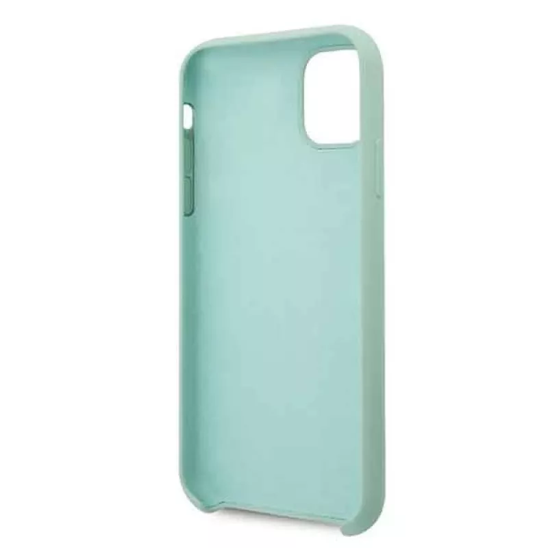 Guess GUHCN58LSLMGG iPhone 11 Pro Green Silicone Hard Case with Vintage Gold Logo