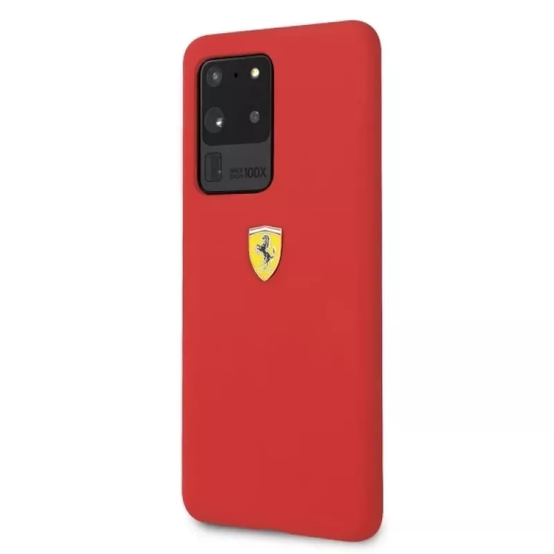 Ferrari Hardcase FESSIHCS69RE Silikon-Rückseitenhülle für Samsung Galaxy S20 Ultra - Rot