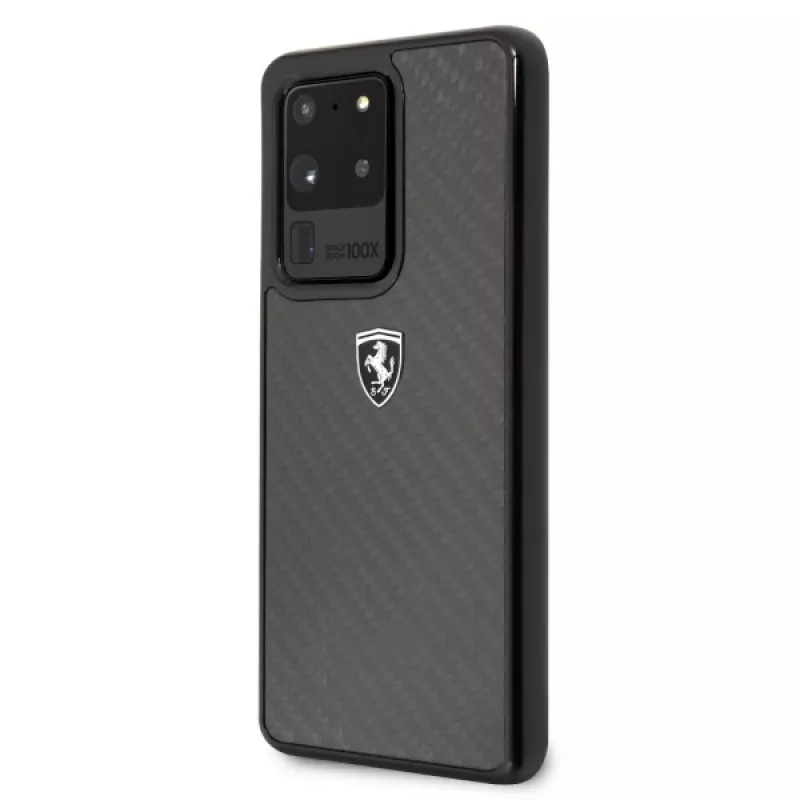 Ferrari Hardcase FEHCAHCS69BK für Samsung Galaxy S20 Ultra, Black Carbon Heritage