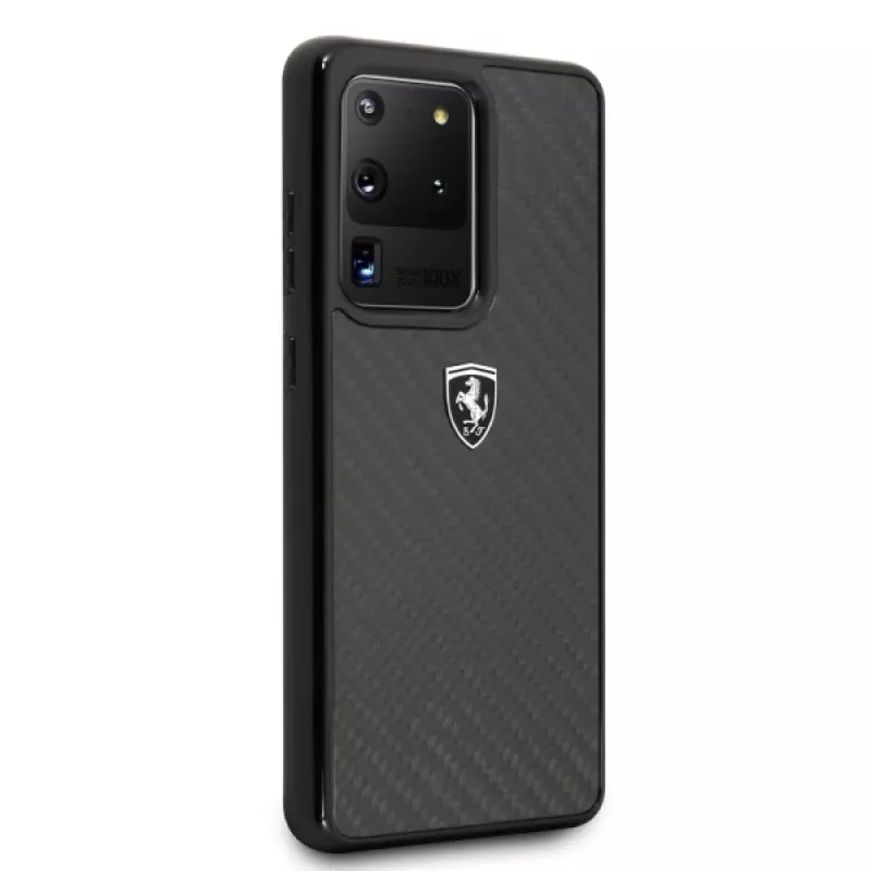 Ferrari Hardcase FEHCAHCS69BK für Samsung Galaxy S20 Ultra, Black Carbon Heritage