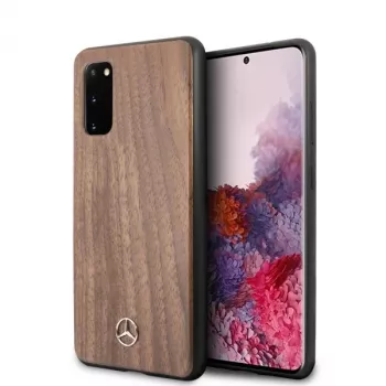 MERCEDES-BENZ Wood Line Walnut Hard Case für Samsung Galaxy S20 (SM-G980) - Braun