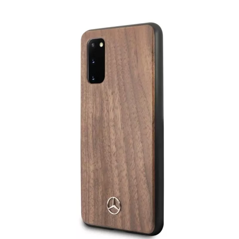MERCEDES-BENZ Wood Line Walnut Hard Case für Samsung Galaxy S20 (SM-G980) - Braun