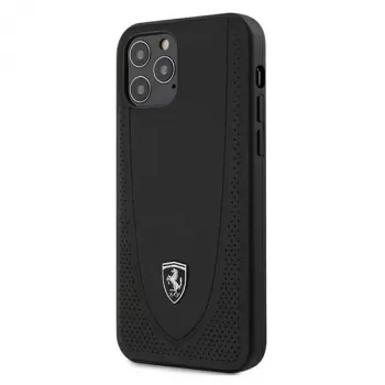 Ferrari FEOGOHCP12MBK Off Track Perforated Hard Case für iPhone 12 / 12 Pro 6,1 Zoll - Schwarz