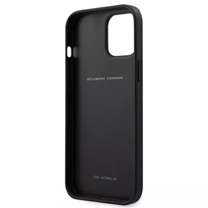 Ferrari Off Track Perforated Hard Case für Apple iPhone 12 Pro Max 6,7 Zoll - Schwarz