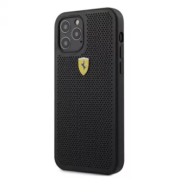Ferrari FESPEHCP12LBK iPhone 12 Pro Max 6,7 Zoll Hard Case On Track Perforated Schwarz