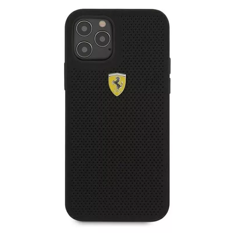 Ferrari FESPEHCP12LBK iPhone 12 Pro Max 6,7 Zoll Hard Case On Track Perforated Schwarz
