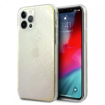 Guess GUHCP12M3D4GIRBL Iridescent Opal Hard Case für Apple iPhone 12 / iPhone 12 Pro 6,1 Zoll - 4G 3D Pattern Collection