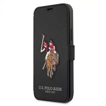U.S. POLO ASSN. Polo Embroidery Collection Book Case für iPhone 12/12 Pro 6,1 inch Schwarz
