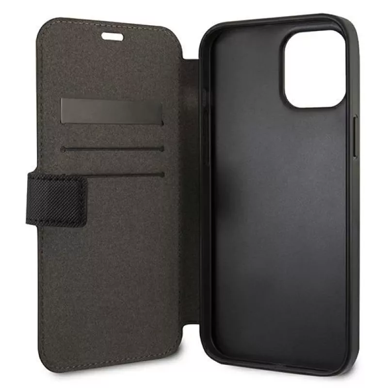 U.S. POLO ASSN. Polo Embroidery Collection Book Case für iPhone 12/12 Pro 6,1 inch Schwarz