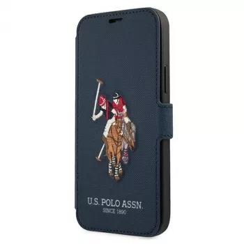 U.S. POLO ASSN. USFLBKP12MPUGFLNV Book Case für iPhone 12/12 Pro 6,1 Zoll Navy Polo Embroidery Collection