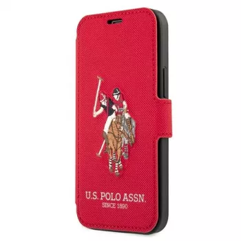 U.S. POLO ASSN. Polo Embroidery Collection Book Case für iPhone 12/12 Pro 6,1 Zoll Rot