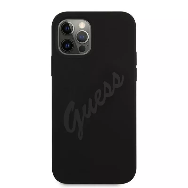 Guess Script Vintage Hard Case für Apple iPhone 12 Pro Max 6,7 Zoll Schwarz