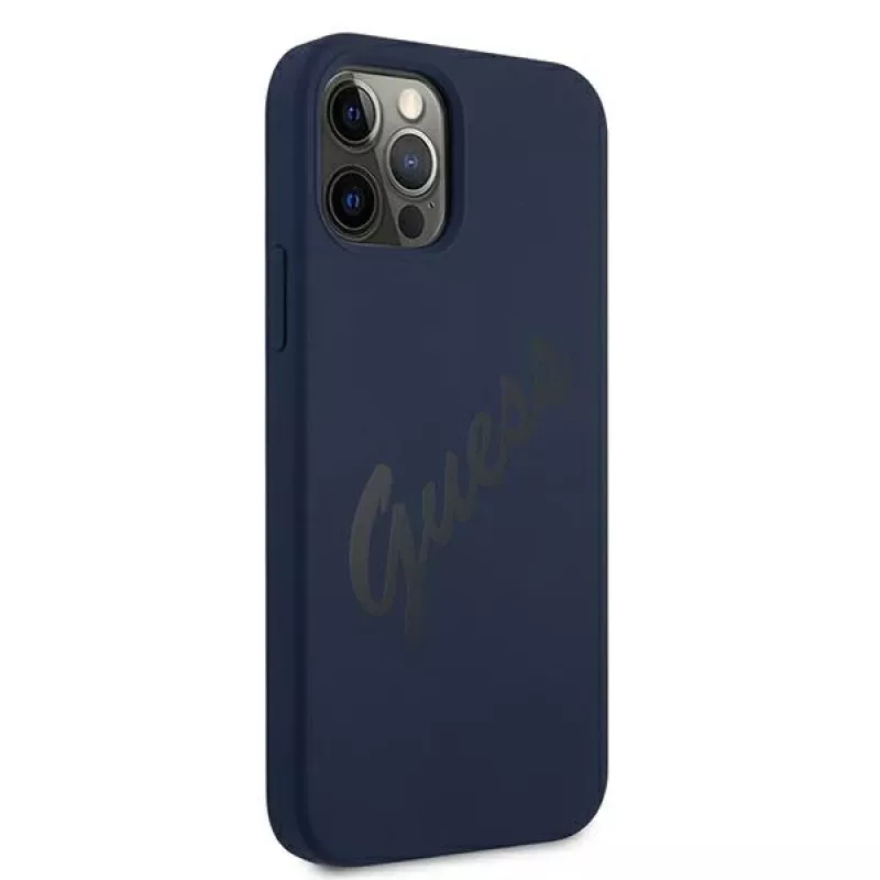 Guess Script Vintage Hard Case für Apple iPhone 12 / iPhone 12 Pro 6,1 Zoll Blau