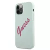 Guess Silicone Vintage Hard Case für Apple iPhone 12 / 12 Pro 6,1 Zoll - Blau Fuchsia
