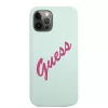 Guess Silicone Vintage Hard Case für Apple iPhone 12 / 12 Pro 6,1 Zoll - Blau Fuchsia