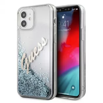 Guess Glitter Vintage Script Hard Case für Apple iPhone 12 mini - Blau