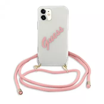 Guess GUHCP12SCRTVSPI iPhone 12 mini 5,4 Zoll Pink Hardcase Script Vintage