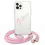Guess Script Vintage Hard Case für iPhone 12 / 12 Pro 6,1 Zoll - Pink