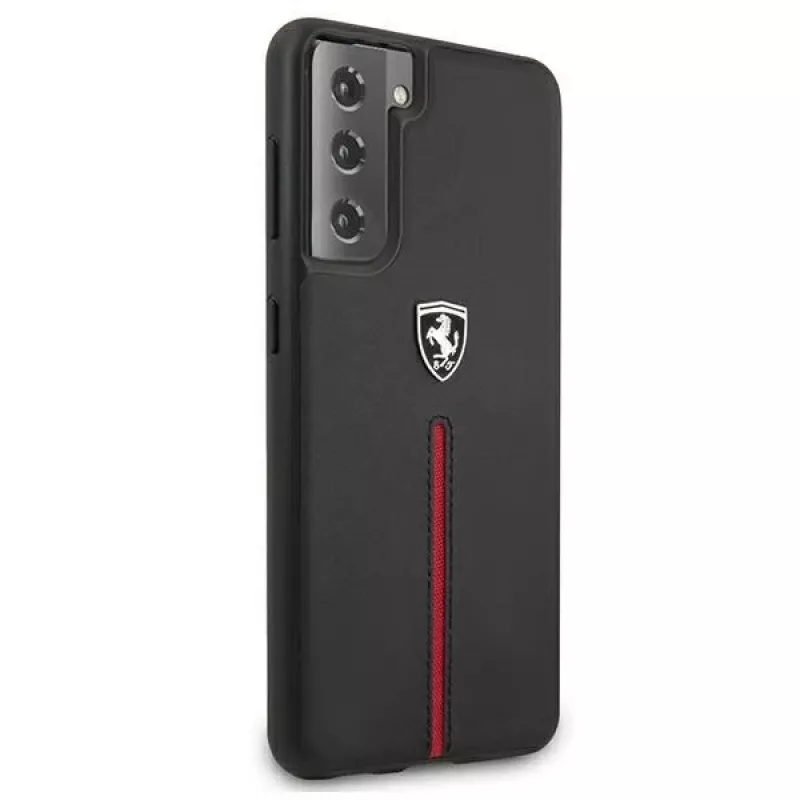 Ferrari FEOSIHCS21MBK S21+ G996 Black Hardcase Off Track Leather Nylon Stripe