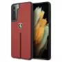 Ferrari FEOSIHCS21MRE S21+ G996 Red Hard Case Off Track Leather Nylon Stripe für Samsung Galaxy S21+