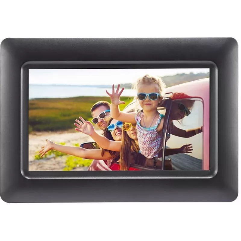 AGFAPHOTO Agfa Photo LED HD 7 Digitaler Bilderrahmen mit Uhr und Kalender APF700 Schwarz
