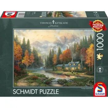 Schmidt Thomas Kinkade Studios Autumn Evening at the Lake 1000 Teile Puzzle