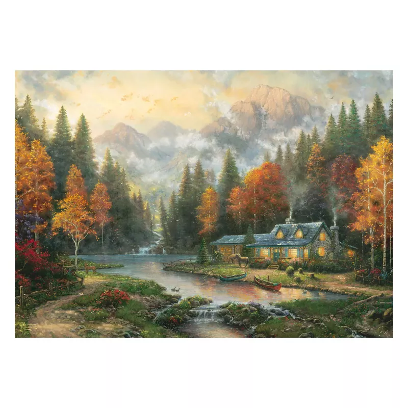 Schmidt Thomas Kinkade Studios Autumn Evening at the Lake 1000 Teile Puzzle