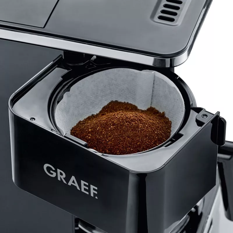GRAEF Young FK 402 Filterkaffeemaschine - 10 Tassen, 1,25 L, 1000 W, Edelstahl/Schwarz