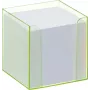 Folia 9907/4 Notizbox mit fluoreszierend grünem Rand und Papierwürfel