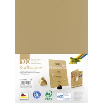 Folia Kraftpapier Braun 120 g/m² 100 Blatt A4