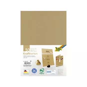 Folia Kraft Cardboard Braun 230 g/m² 50 Blatt - A4
