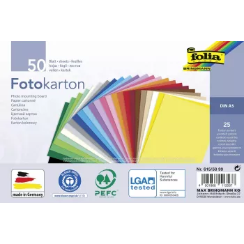 Folia Fotokarton Assorted Colors 300 g/m² 50 Blatt A4