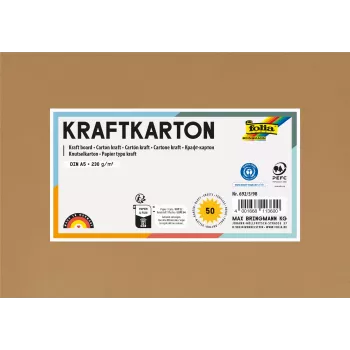 Folia Kraftkarton Kraft Paper Brown 230 g/m² 50 Blatt - A5