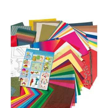 Folia 50915/1 Bastelpapier-Set - 107 Teile - Mehrfarbig - Jungen & Mädchen - Papier, Karton, Folie - Box