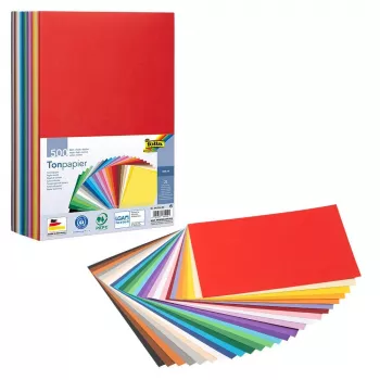 Folia Bastelpapier gemischte Farben 130 g/m² 500 Blatt - A4