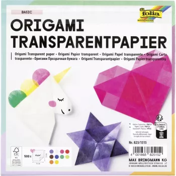 Folia Transparent Faltpapier 15 x 15 cm, 50 Blatt, 42 g/m²