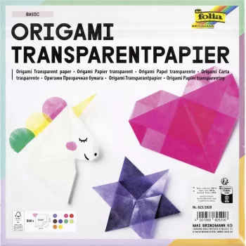 Folia Transparent Faltpapier 20 x 20 cm, 20 Blatt, 42 g/m², klar